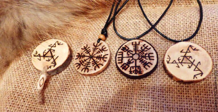 hanging with runes as talismans of success